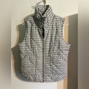 Peach Love California, gray & white plaid vest, size small. GUC.